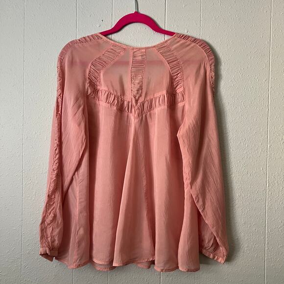 J. Jill Womens Babydoll Top Petite M Puff Sleeve Fairy Cottagecore Boho Chic - Picture 6 of 12